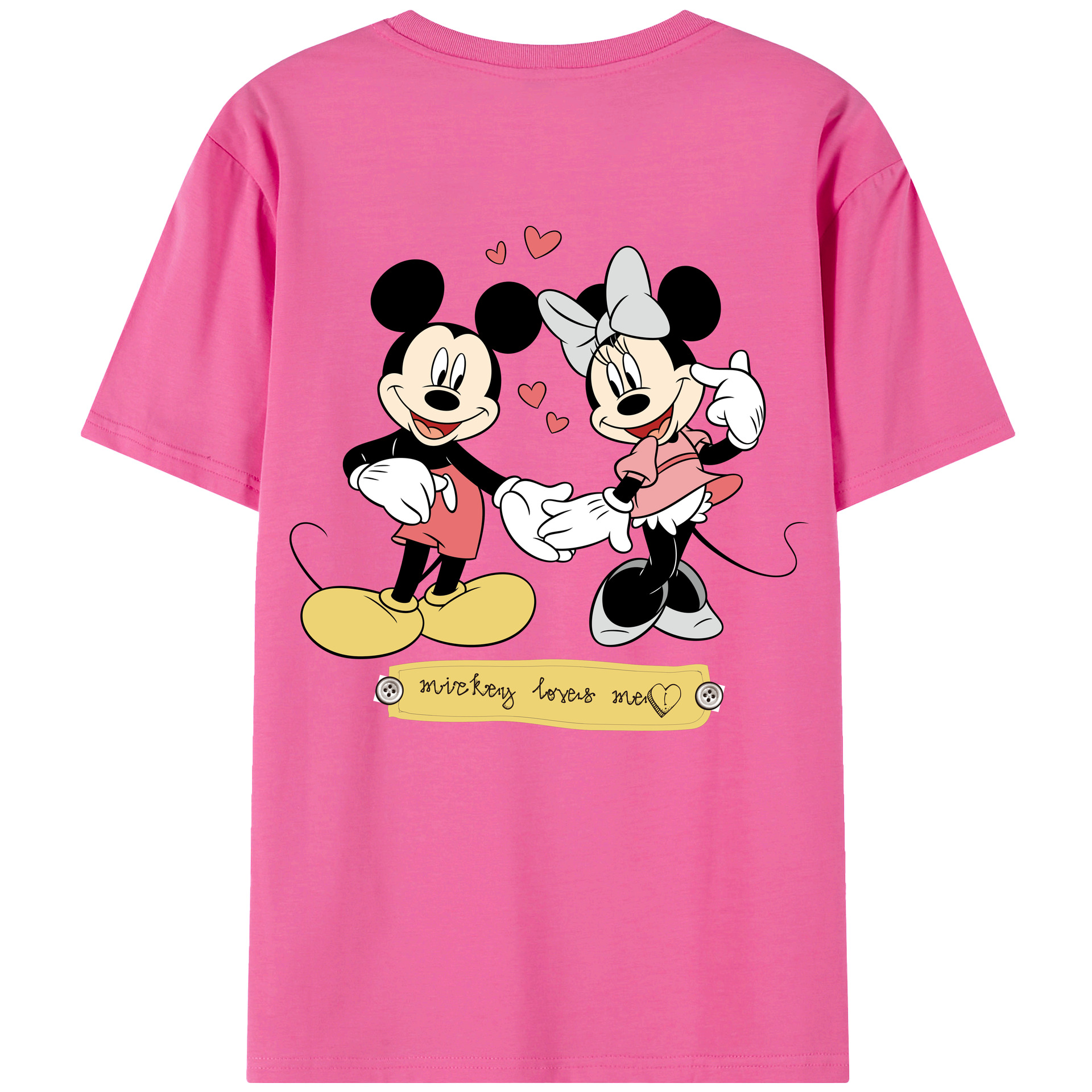 （画像用） ミッキーマウス Mickey Mouse レディース半袖Tシャツ(バックプリント)